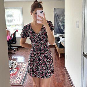 floral button dress